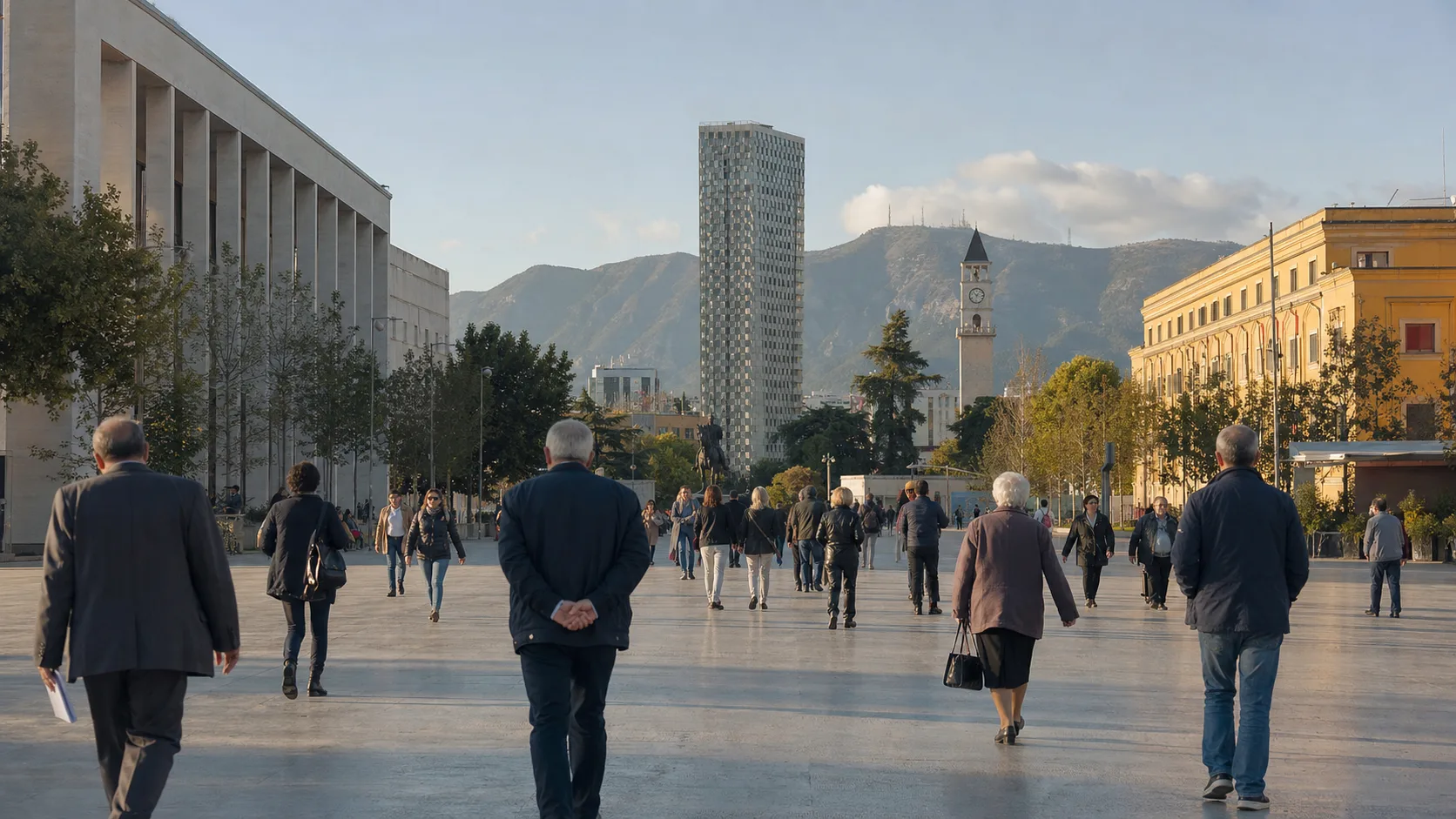 AI-generated editorial image for the Albanian Pension System