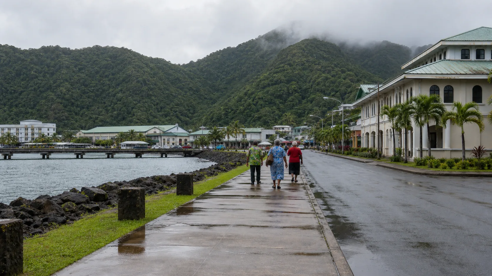 Image editoriale generee par IA pour le systeme de retraite de Samoa americaines