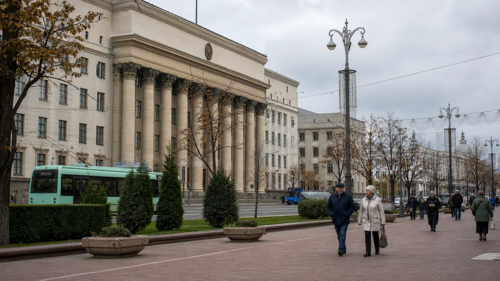 Image editoriale generee par IA pour le systeme de retraite de Belarus