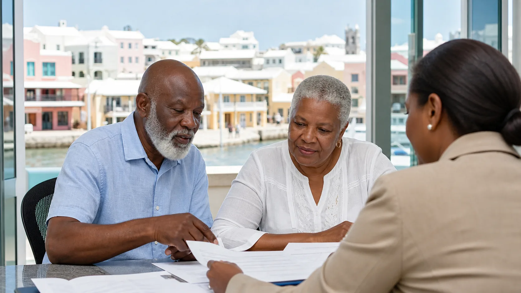 AI-generated editorial image for the Bermuda Pension System