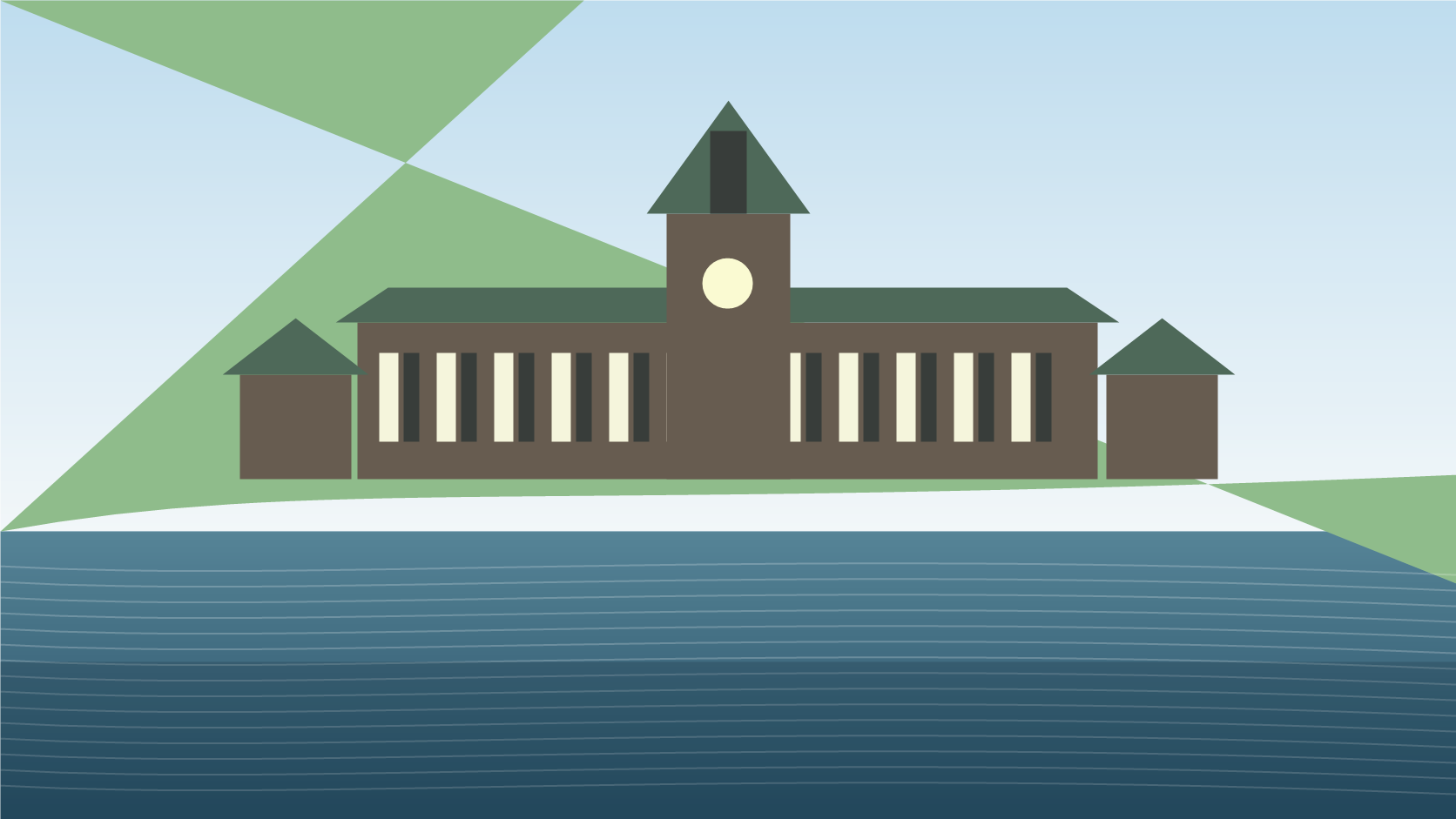Editorial raster image of Ottawa civic architecture and river for the Canadian pension system