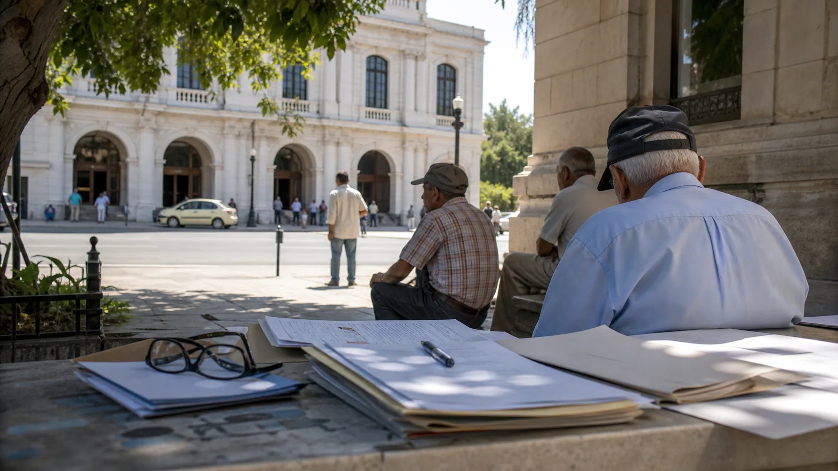 AI-generated editorial image for the Cuban Pension System