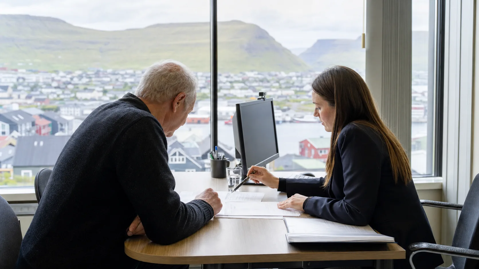 AI-generated editorial image for the Faroe Islands Pension System