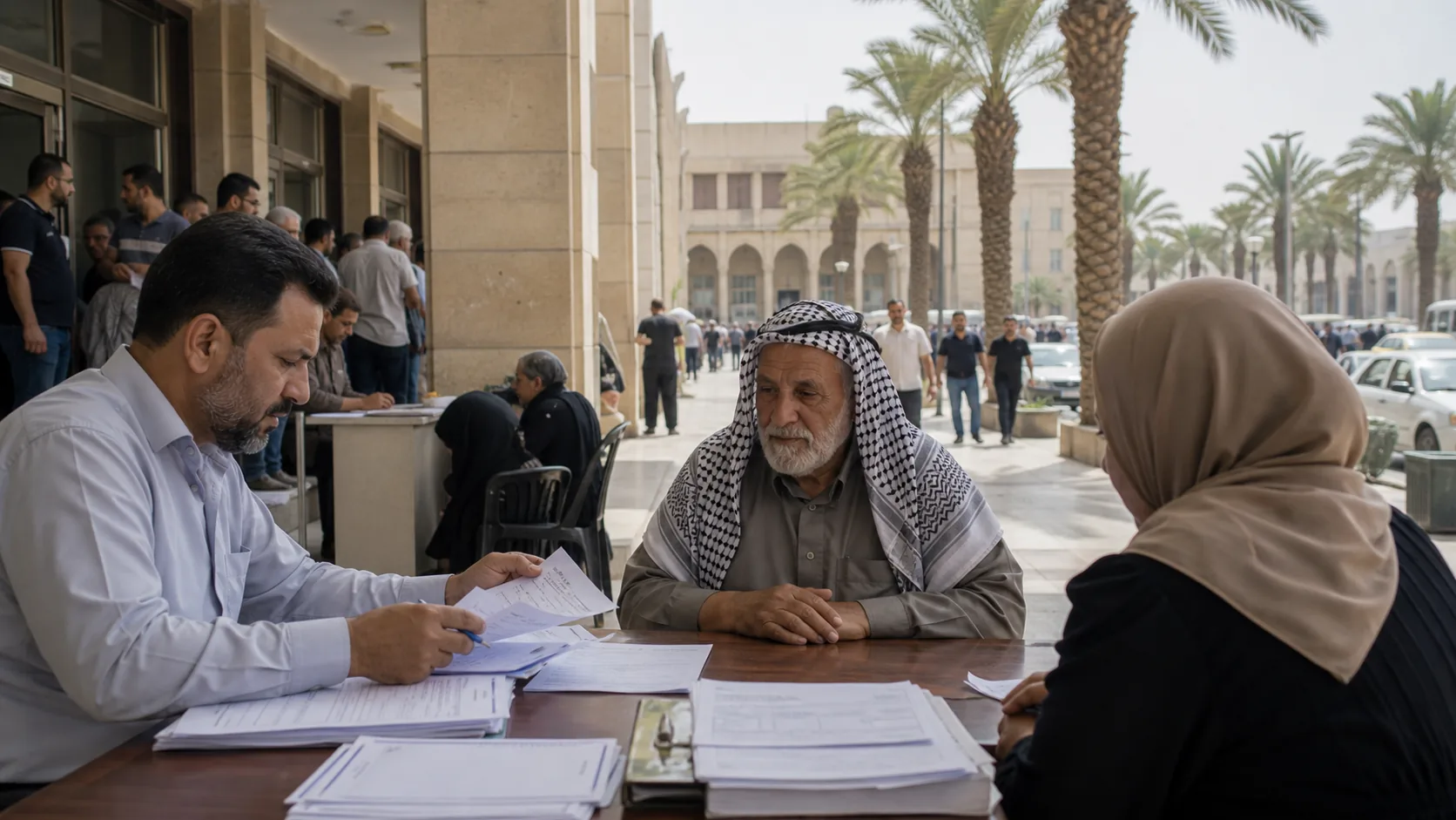 AI-generated editorial image for the Iraqi Pension System