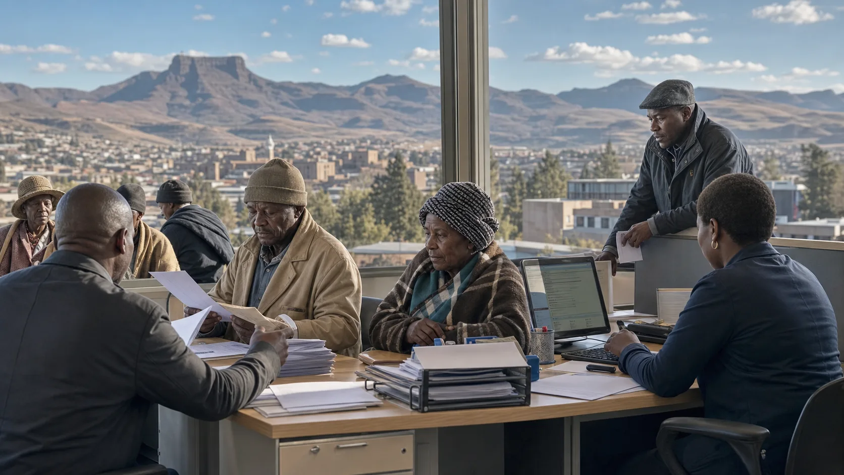 AI-generated editorial image for the Lesotho Pension System
