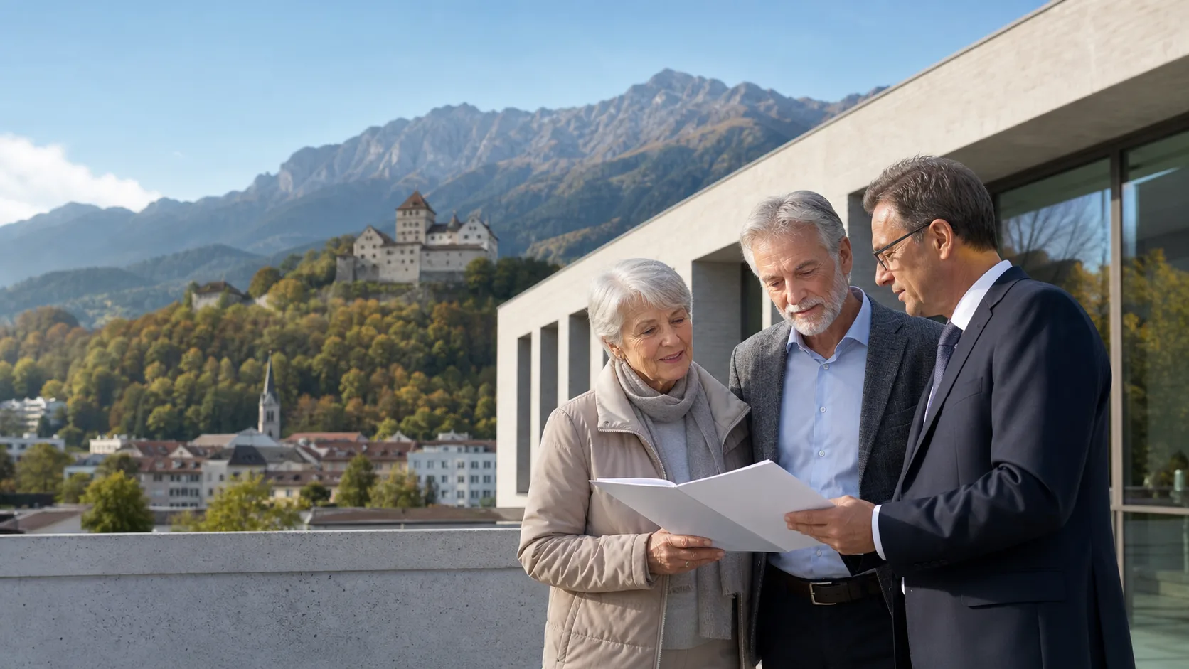 AI-generated editorial image for the Liechtenstein pension system