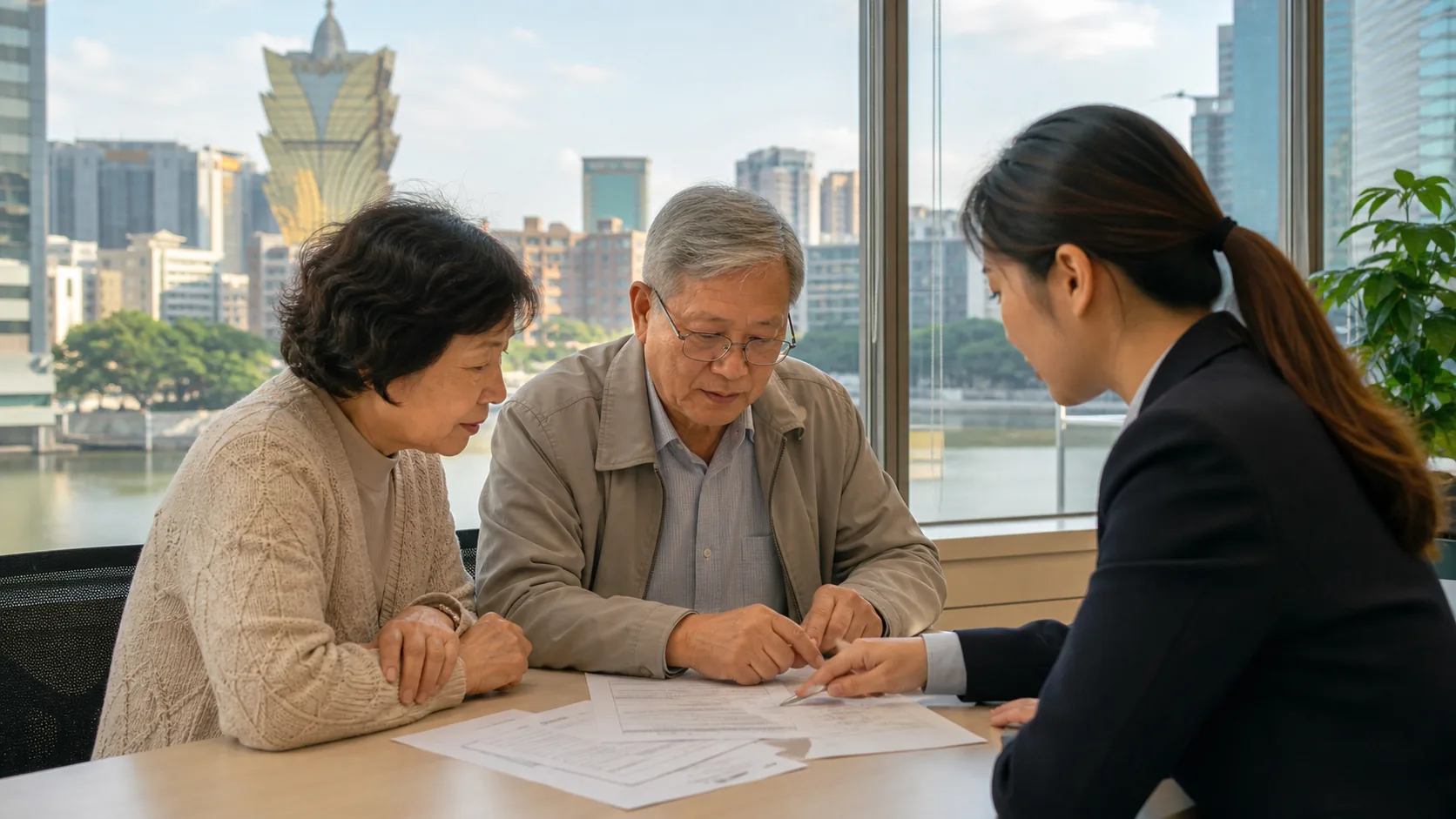 AI-generated editorial image for the Macao Pension System