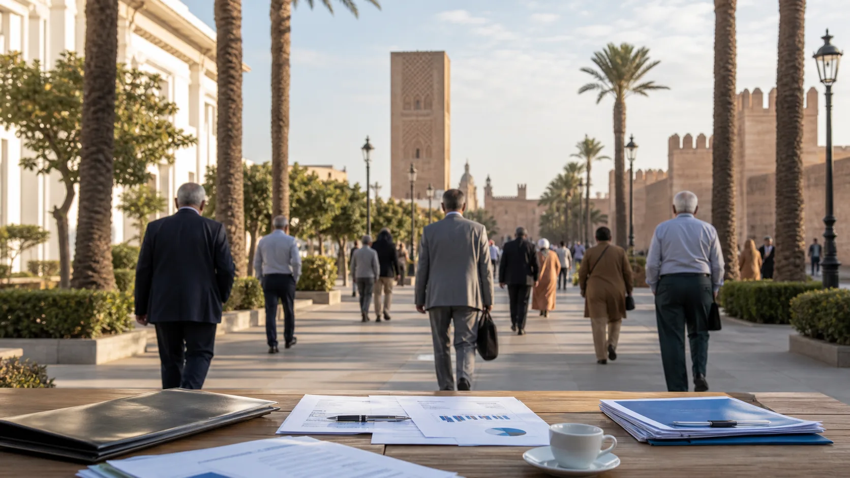 AI-generated editorial image for the Moroccan Pension System