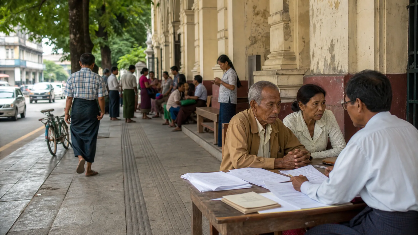 AI-generated editorial image for the Myanmar Pension System