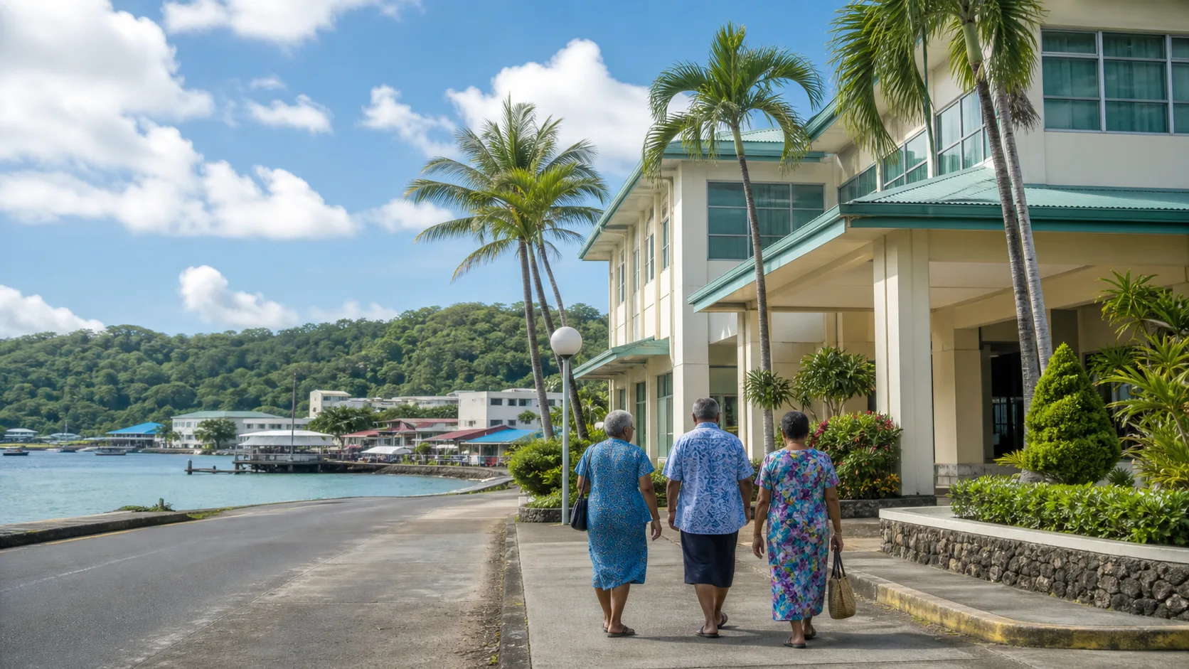 Image editoriale generee par IA pour le systeme de retraite de Palau