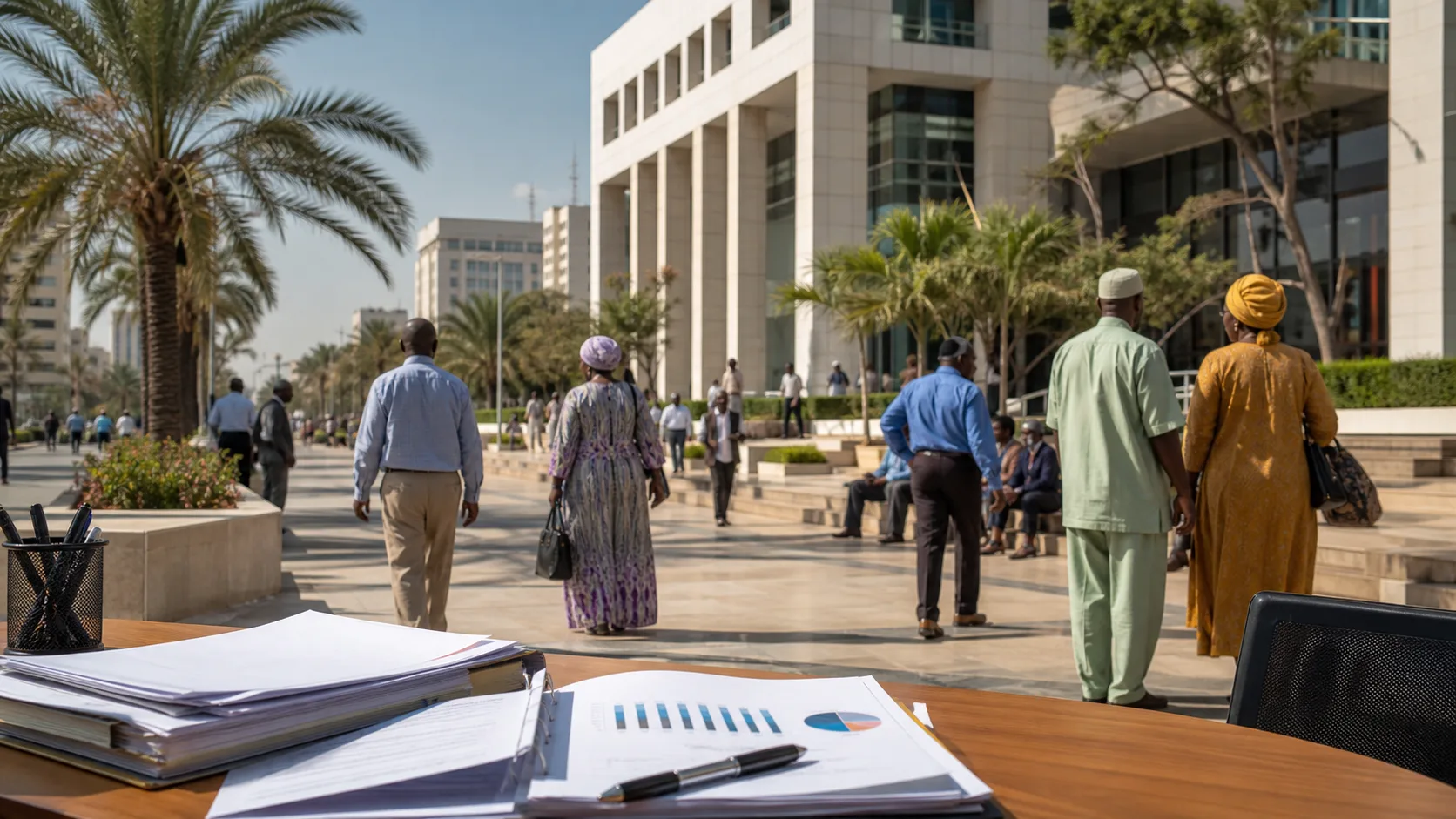 AI-generated editorial image for the Senegalese Pension System