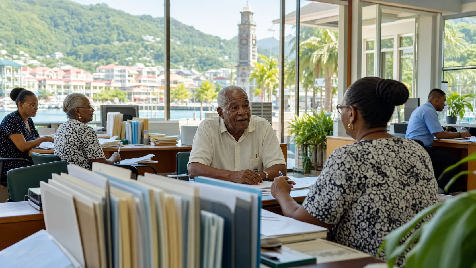 AI-generated editorial image for the Seychelles Pension System