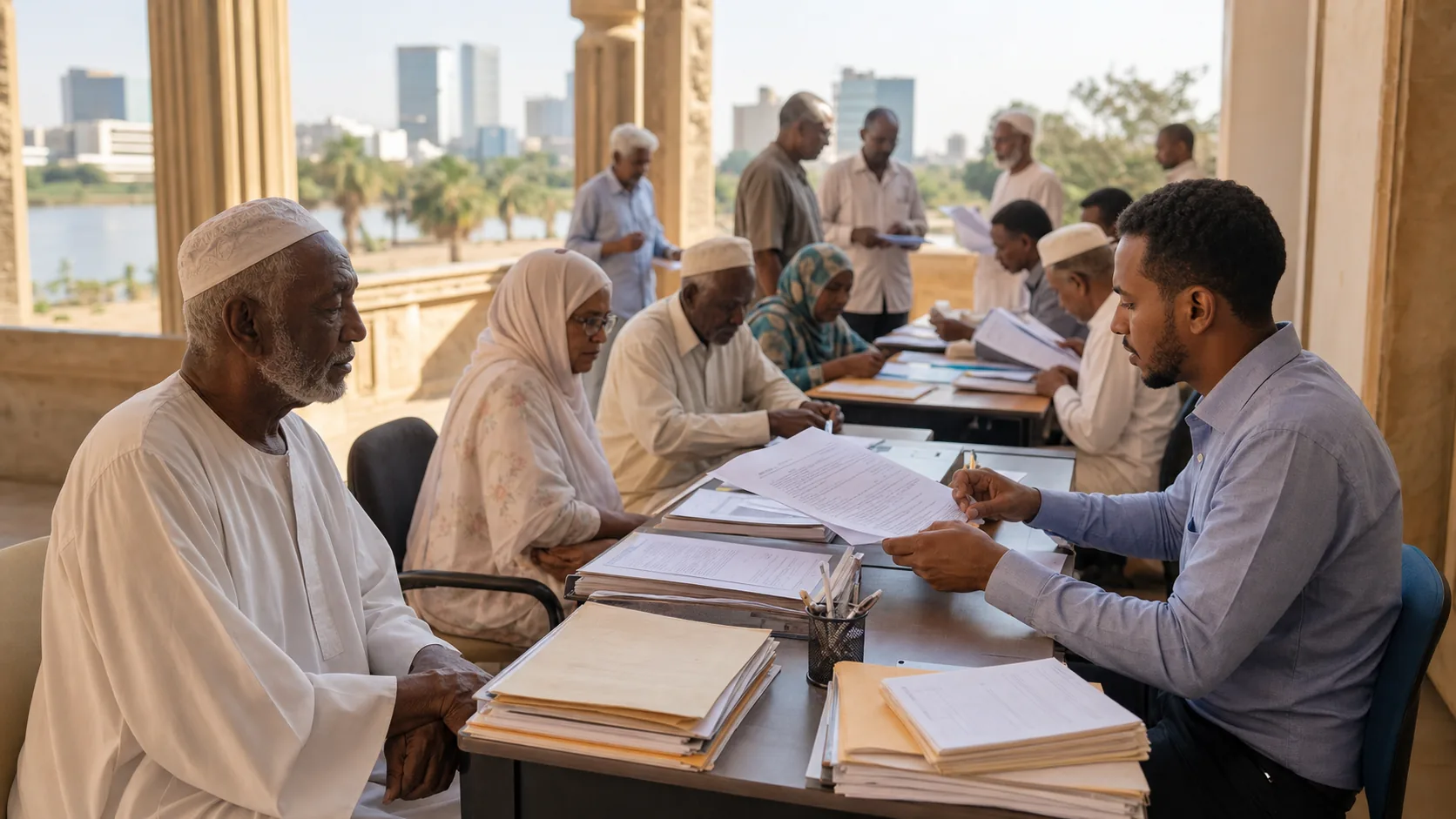 AI-generated editorial image for the Sudanese Pension System