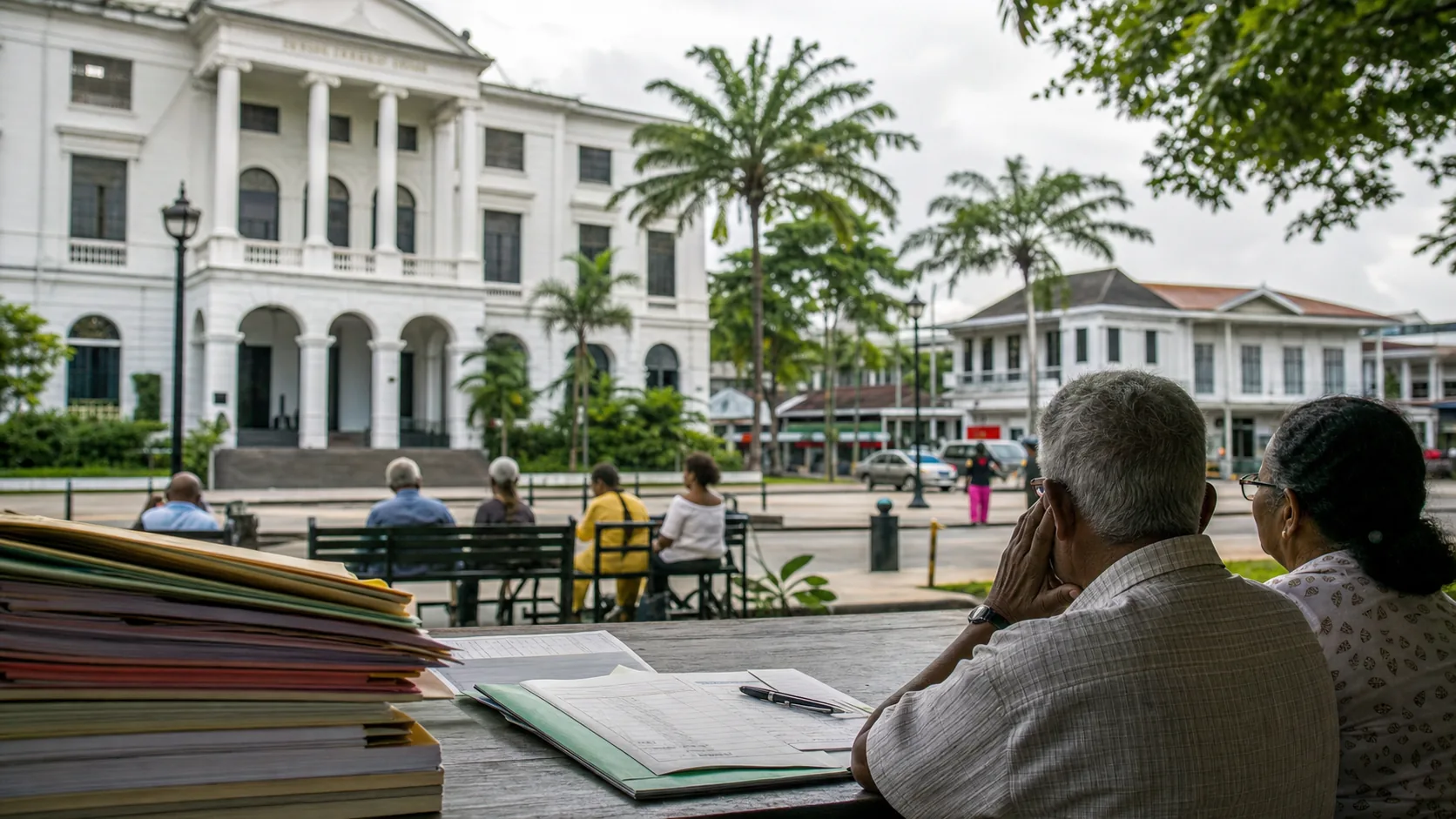 AI-generated editorial image for the Surinamese Pension System