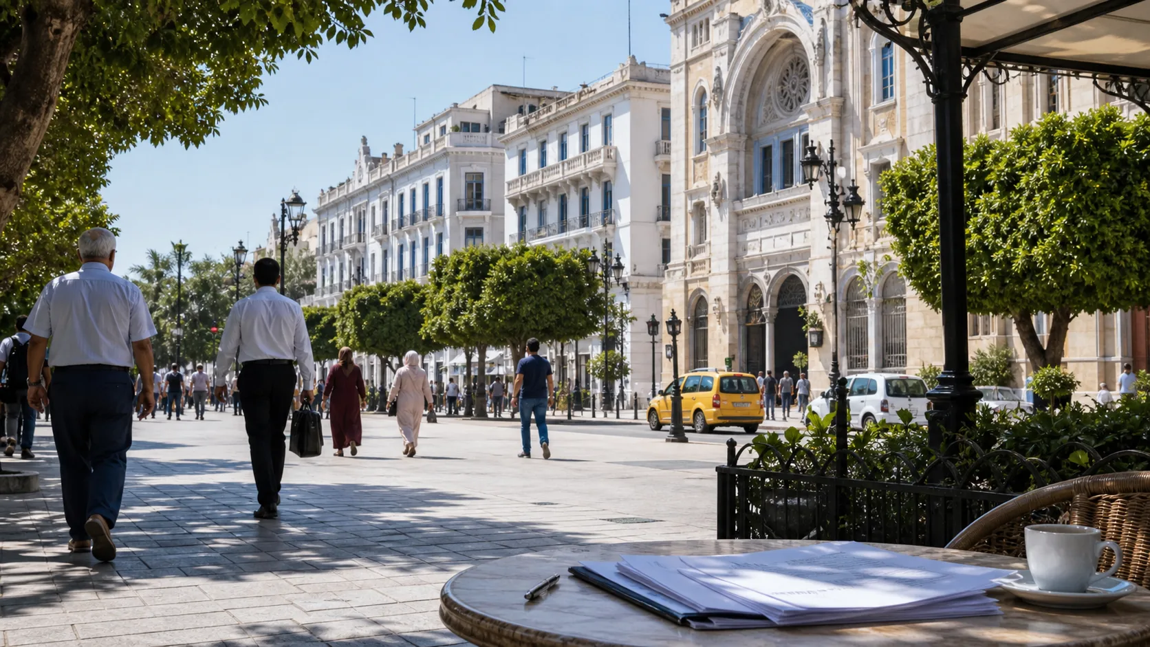 AI-generated editorial image for the Tunisian Pension System