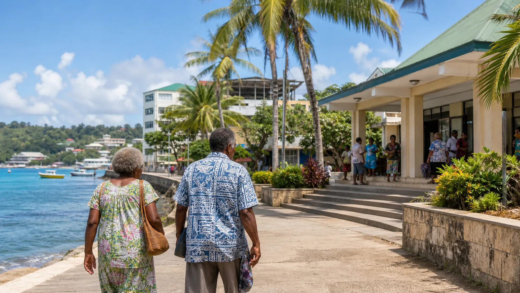 Image editoriale generee par IA pour le systeme de retraite de Vanuatu